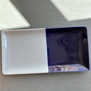 KATE SPADE Bath Tray Blue Ceramic Half Dot #3290135Z1